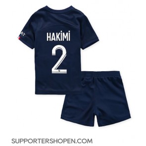 Paris Saint-Germain Achraf Hakimi #2 Hemmatröja Barn 2022-23 Kortärmad (+ korta byxor)